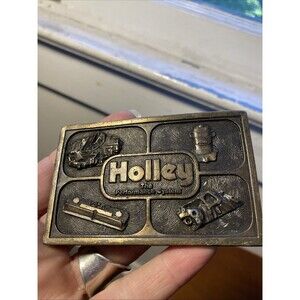 vintage Bergamot Belt Buckle Holley Performance System Engines  Carburetor 70s